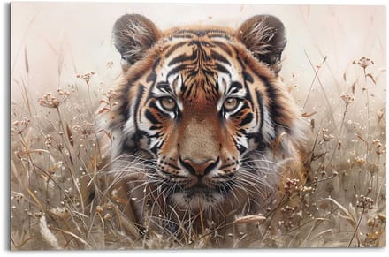 Schilderij Tijger op jacht - 60 x 90 - Hout - REINDERS