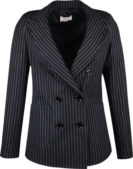 Verysimple - zwarte blazer met strepen - maat 34 (IT40)