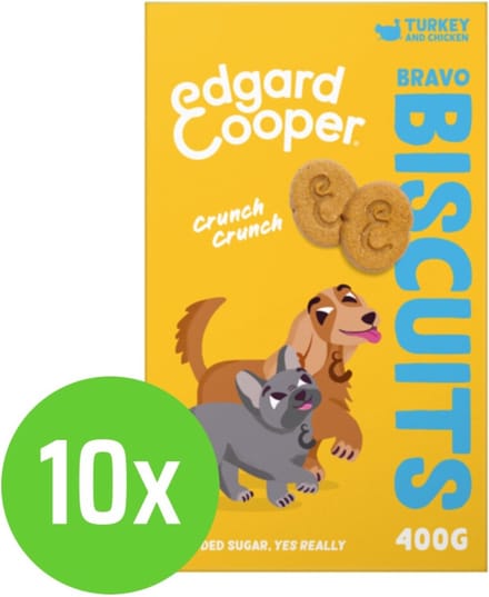 Edgard & Cooper Biscuit Turkey 400 gr - hondensnack - 10 verpakkingen