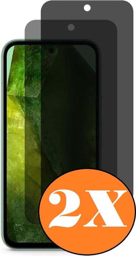 Privacy Geschikt voor Google Pixel 8a screenprotector Privacy glass - 2 Stuks - Full screen protector tempered glass Google Pixel 8a