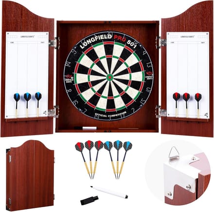 Dartbord Set met Kast - Compleet met 2 Sets Darts, Scoreborden en Stiften