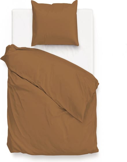 ZoHome Satinado Dekbedovertrek - Eenpersoons - 140x200/220 cm - Cognac Brown