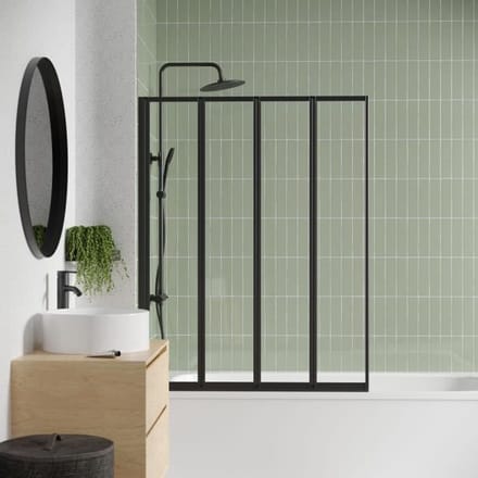 GELCO – Lexia 110x140 – Douchewand 4 panelen – Mat zwart