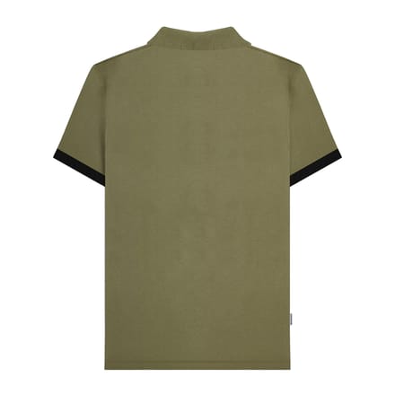 Lambretta Heren Vintage poloshirt met panelen (Kaki Groen)