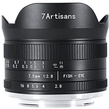 Fisheye Groothoek 7.5mm f2.8 Lens voor Micro 4/3 Camera's