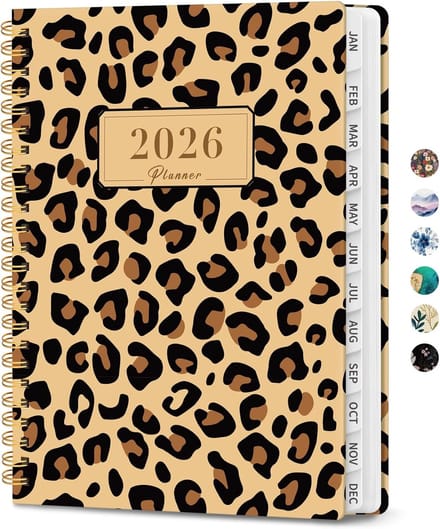 2026 Planner - Week Maand Agenda - Doelen Plannen - Esthetisch Design - A5 6.3 x 8.5 - Luipaard