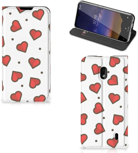 Nokia 2.2 Hoesje met Magneet Hearts