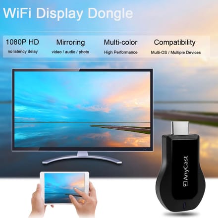 1080P HD AnyCast DLNA Wifi Display Dongle Ontvanger TV Stick Voor IOS Android zwart
