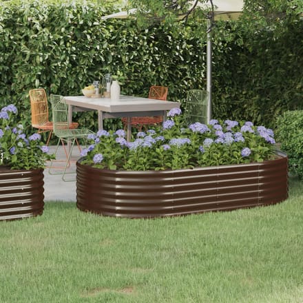 vidaXL - Plantenbak - 175x100x36 - cm - gegalvaniseerd - staal - bruin