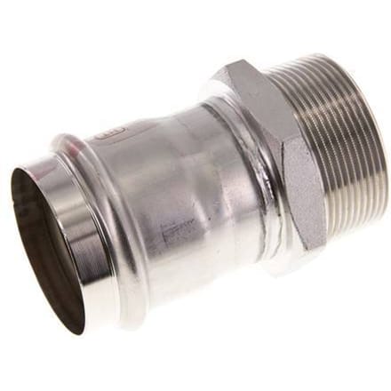 Perskoppeling - 54mm Persmof & R 2'' Buiseinde - RVS