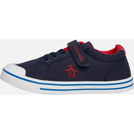 Penguin Junior Regenboog Canvas Navy/Rood Sneakers