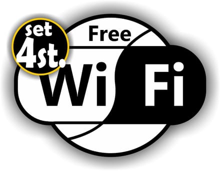 Jerma - Free WiFi - Stickers - set - 2 van 15 x 11 - 2 van 10 x 7 cm - Weerbestendig - Zelfklevend