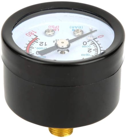 Dailygoods- Manometer voor Schroefcompressoren - Drukmeter - Manometer Waterdruk - Manometer Compressor - Y40 Iron Shell - Schokbestendig