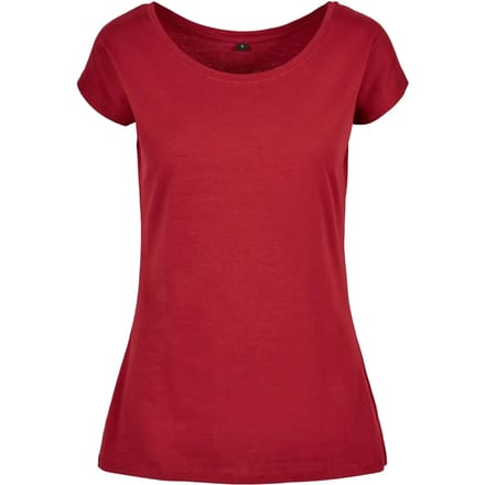 Build your Brand Ladies´ Wide Neck Tee BYBB013 - Burgundy - 3XL