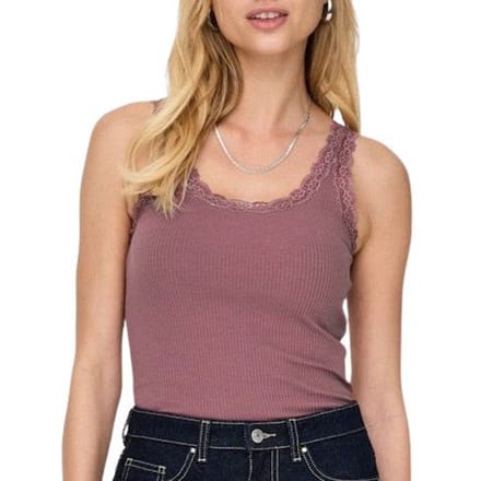 slim fit tanktop van mix van biologisch katoen model 'SARA'
