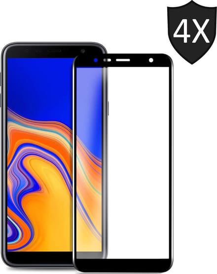4x Screenprotector geschikt voor Samsung Galaxy J4+ Plus | Full Screen Cover Volledig Beeld | Tempered Glass - van iCall