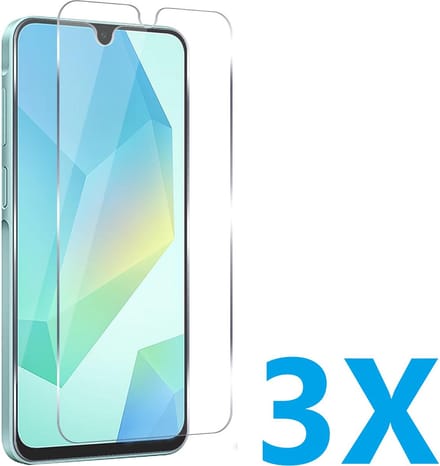 Screen protector Geschikt voor: Samsung Galaxy A16 - Screenprotector 3x - glas - bescherm - beschermglas - ZT Accessoires