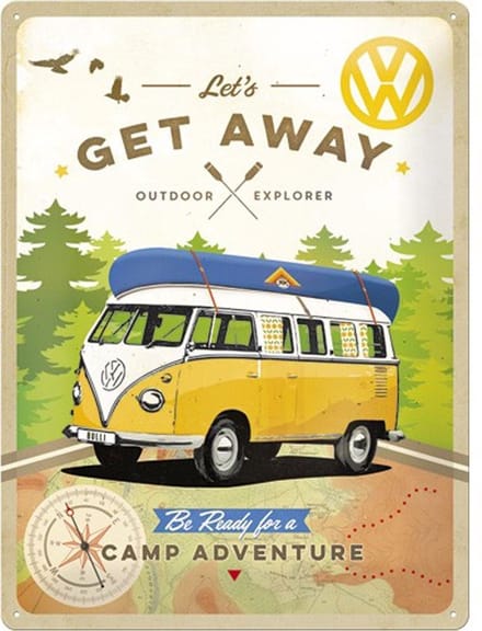 Reclamebord Volkswagen T1 get away