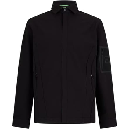 Boss Expedit Oxford-overshirt voor heren met ritszak (Zwart)
