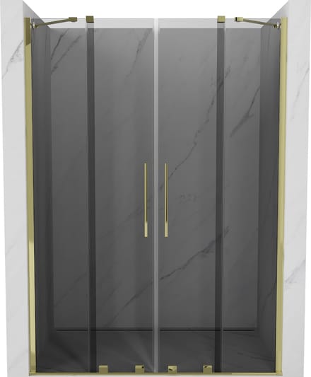 Mexen Velar Duo schuifdouchedeuren 140 , grafiet, goud - 871-140-000-42-50
