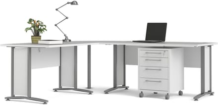 Giga Living Bureau Prima - Wit/Grijs - 200x230x75cm