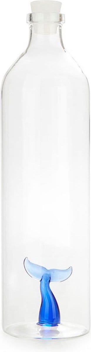 Balvi waterfles Atlantis staart 1.2L blauw glas