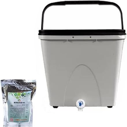 Compostbak Buiten - Composter Keuken - Voedselafval Verwerken - Met Kraan Deksel - 28L - Wit