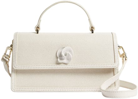 Ted Baker Handtas Schoudertas Audris Canvas Rose Hardware Elongated Bag Ecru Crème