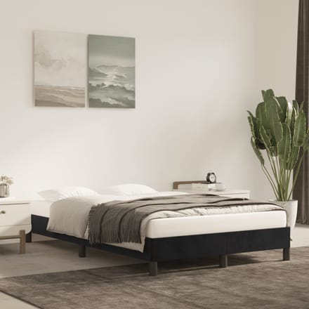 vidaXL - Bedframe - zonder - matras - 120x200 - cm - fluweel - zwart