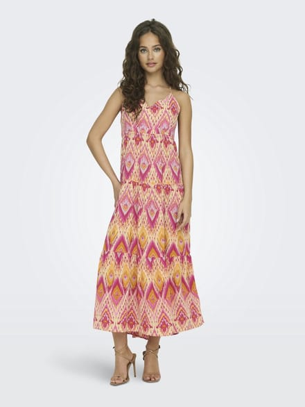 ONLY - ONLALMA LIFE POLY STRAP LONG DRESS AOP - Dames - Maxi jurken