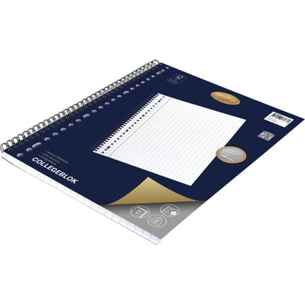 Collegeblok Multo A4 ruit 10mm 23 gaats 160 pagina's 90 gram