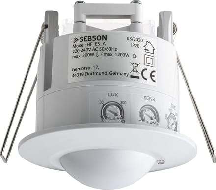 Bewegingsmelder Inbouw Binnen - 360° Detectiebereik, LED Geschikt, Plafondmontage, Regelbaar