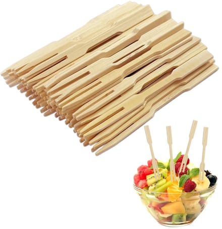 Dailygoody - Bamboevorken - - 80 Stuks - 90 mm - Herbruikbaar
