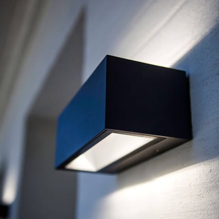 LUTEC Gemini Wandlamp voor buiten - LED - 3000K - Zwart