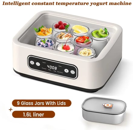 Geargalaxy Yoghurtmaker - Yoghurtautomaat - Fermentatiemachine - Gistingsmachine - Yoghurtmaker - Keukenfermenter - Met Timer - Wit