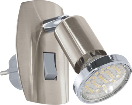 EGLO Mini 4 - Stekkerlamp - 1 Lichts - Nikkel-Mat, Chroom