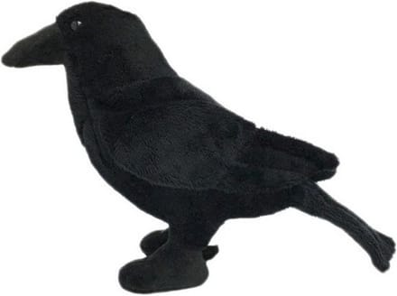 Cornelissen Kraai knuffel - pluche raaf - zwart - vogel knuffeldier - 18 cm