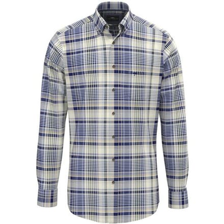 Fynch-Hatton Overhemd Colorful Flannel Multi Check Misty Blue-Multi / male