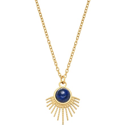 Luxenter Ketting van natuurlijk lapis lazuli met 18-karaats geelgouden afwerking - Ankyo