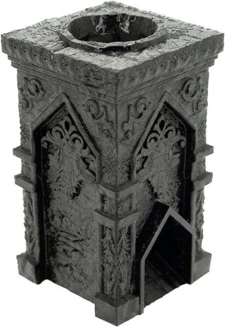 YOR® Dice Tower - Dobbeltoren - Dobbelsteen Toren - Zwart - 8cm x 8cm x 13cm