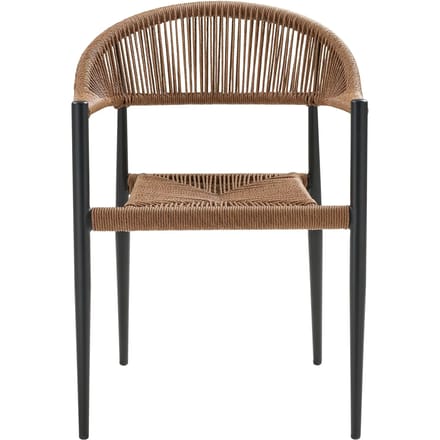 House Nordic Eetkamerstoel Canari - Rotan - Naturel/Zwart - Set van 2