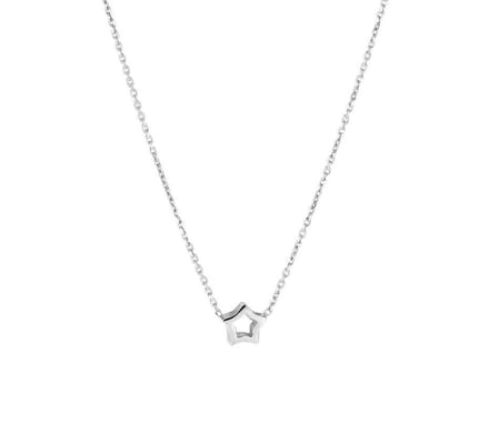 YO&NO - Ketting - Zilver - Anker - Ster -  1,0 mm -  40cm - Sieraden vrouw -  Zilver 925