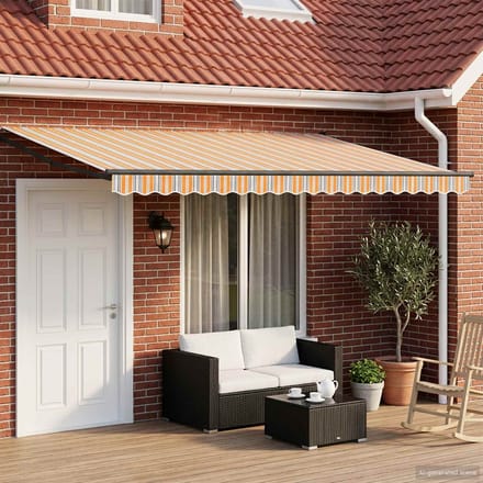 vidaXL - Handbediende - luifel - met - LED's - 4,5 - × - 3 - m