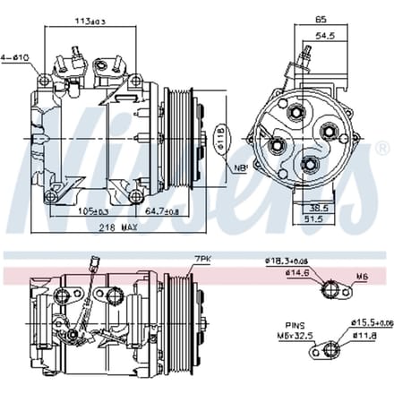 Compressor, airconditioner NISSENS 890128