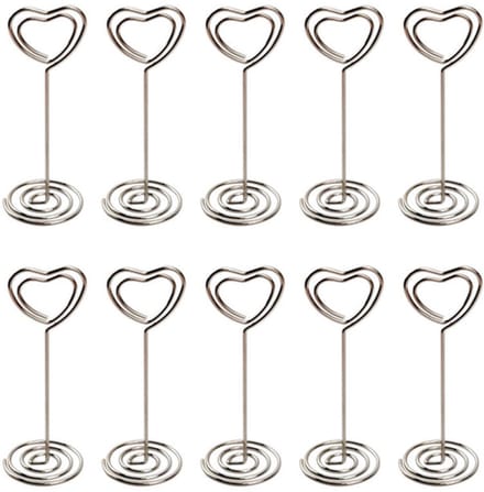 10 stuks hartvormige paperclips van draad, memohouder, notitiehouder