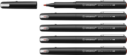 STABILO Dr!ver - Premium Fineliner - 0.8 mm - Rood - Doos 5 Stuks