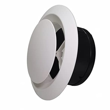 Rond ventilatierooster 75mm met insectenbescherming en weerbestendig ontwerp