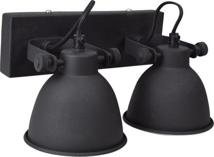 Urban Interiors Industrial Double Wandlamp Zwart - Stelbaar - 16x28x14