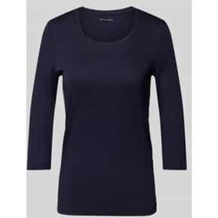 T-shirt met 3/4-mouwen in effen design