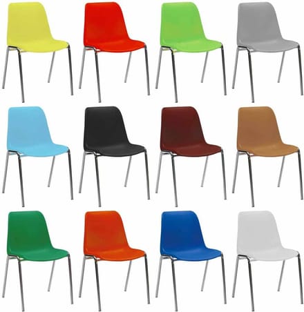 Kantinestoelen Rome kunststof stapelbaar beige